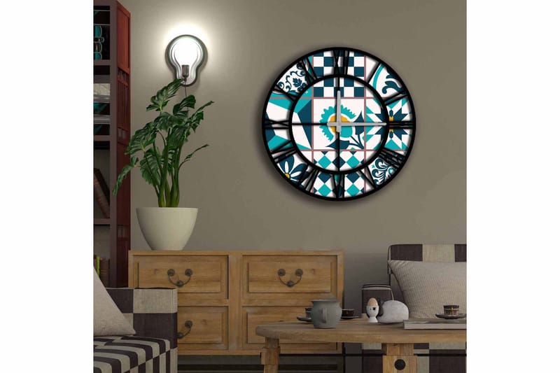 Diyadin Dekorklokke 50 cm Rund - Flerfarget - Innredning - Veggdekorasjon - Veggklokke