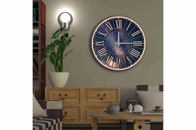 Diyadin Dekorklokke 50 cm Rund - Flerfarget - Innredning - Veggdekorasjon - Veggklokke