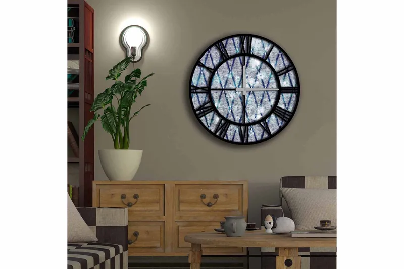 Diyadin Dekorklokke 50 cm Rund - Flerfarget - Innredning - Veggdekorasjon - Veggklokke