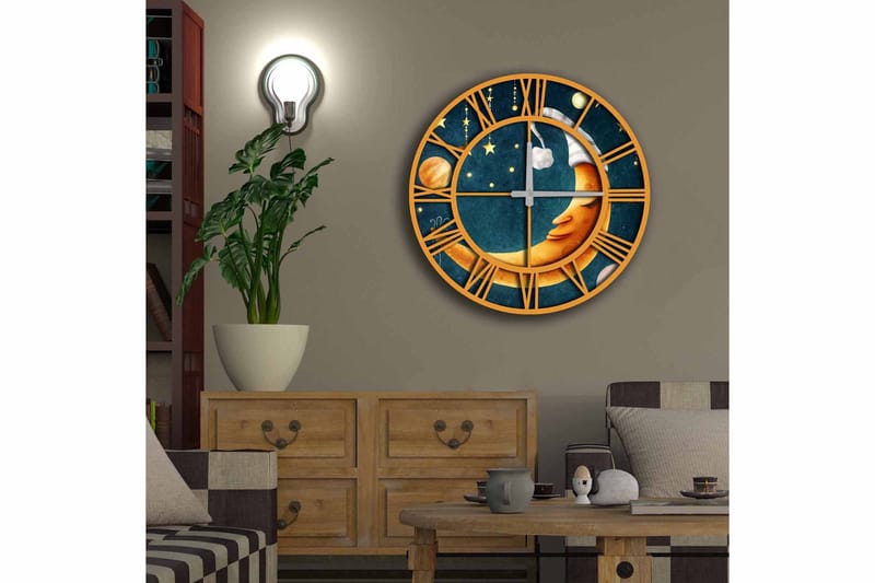 Diyadin Dekorklokke 50 cm Rund - Flerfarget - Innredning - Veggdekorasjon - Veggklokke