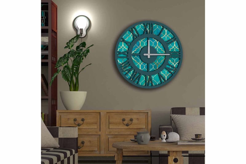 Diyadin Dekorklokke 50 cm Rund - Flerfarget - Innredning - Veggdekorasjon - Veggklokke