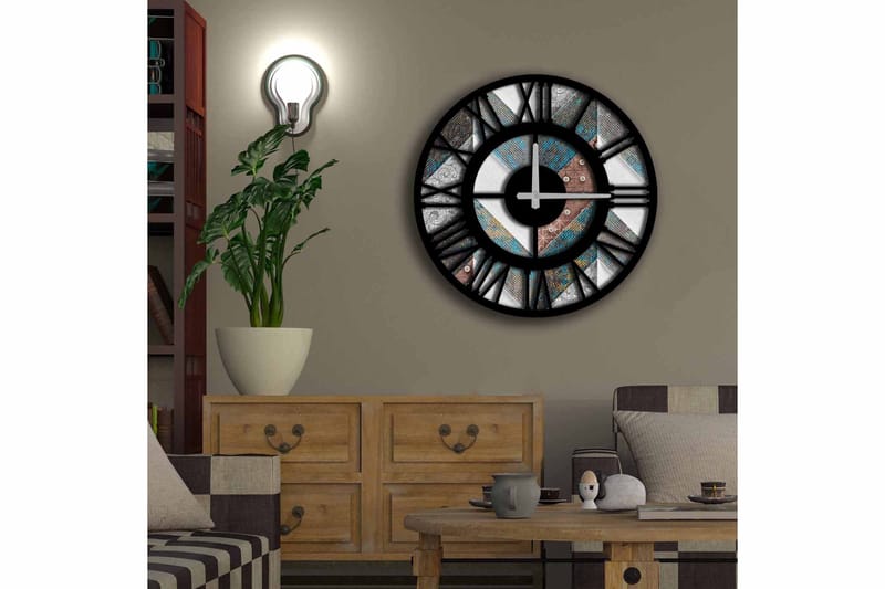 Diyadin Dekorklokke 50 cm Rund - Flerfarget - Innredning - Veggdekorasjon - Veggklokke