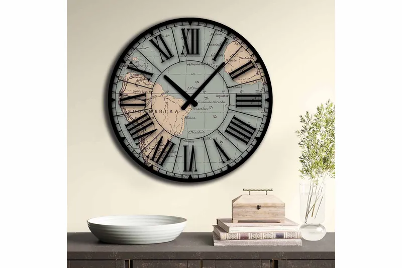 Diyadin Dekorklokke 50 cm Rund - Flerfarget - Innredning - Veggdekorasjon - Veggklokke