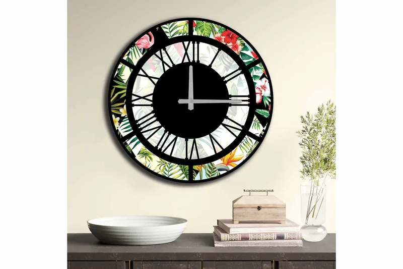 Diyadin Dekorklokke 50 cm Rund - Flerfarget - Innredning - Veggdekorasjon - Veggklokke