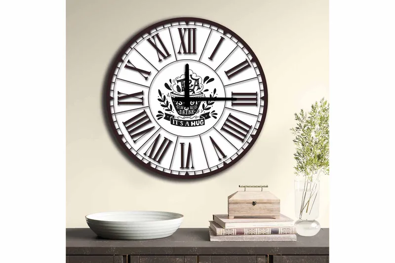 Diyadin Dekorklokke 50 cm Rund - Flerfarget - Innredning - Veggdekorasjon - Veggklokke