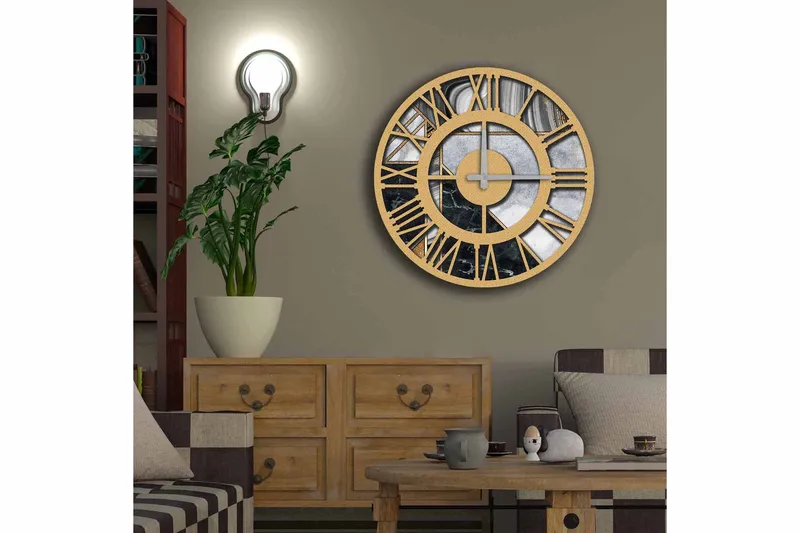 Diyadin Dekorklokke 50 cm Rund - Flerfarget - Innredning - Veggdekorasjon - Veggklokke