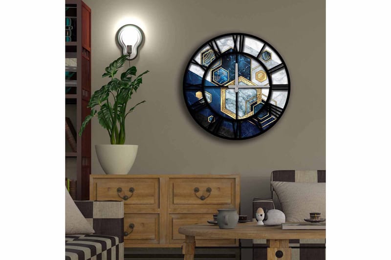 Diyadin Dekorklokke 50 cm Rund - Flerfarget - Innredning - Veggdekorasjon - Veggklokke