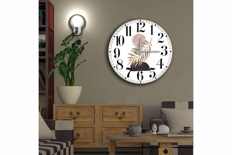 Diyadin Dekorklokke 50 cm Rund Floral - Flerfarget - Innredning - Veggdekorasjon - Veggklokke