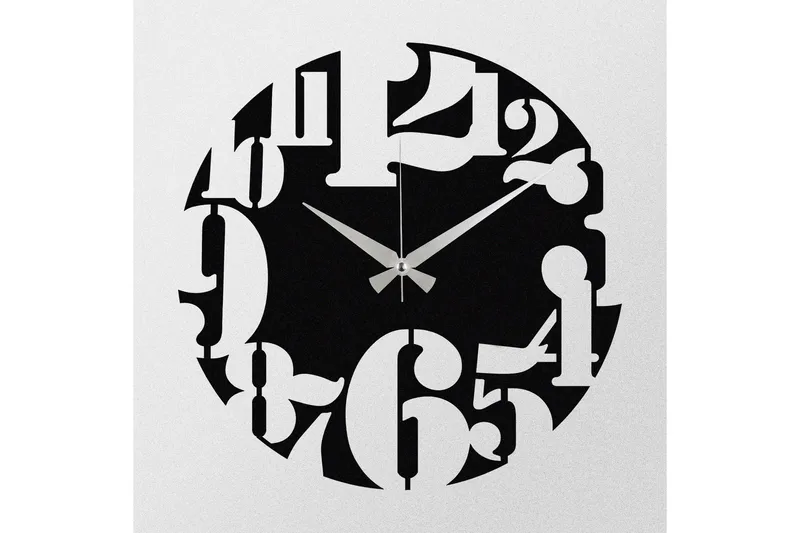 Enzoclock - S001 - Svart - Innredning - Veggdekorasjon - Veggklokke