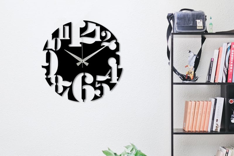 Enzoclock - S001 - Svart - Innredning - Veggdekorasjon - Veggklokke