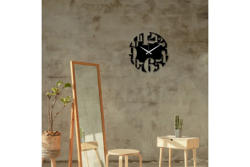 Enzoclock - S001 - Svart - Innredning - Veggdekorasjon - Veggklokke