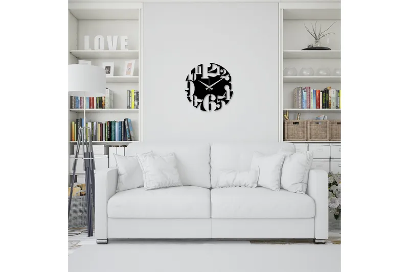 Enzoclock - S001 - Svart - Innredning - Veggdekorasjon - Veggklokke