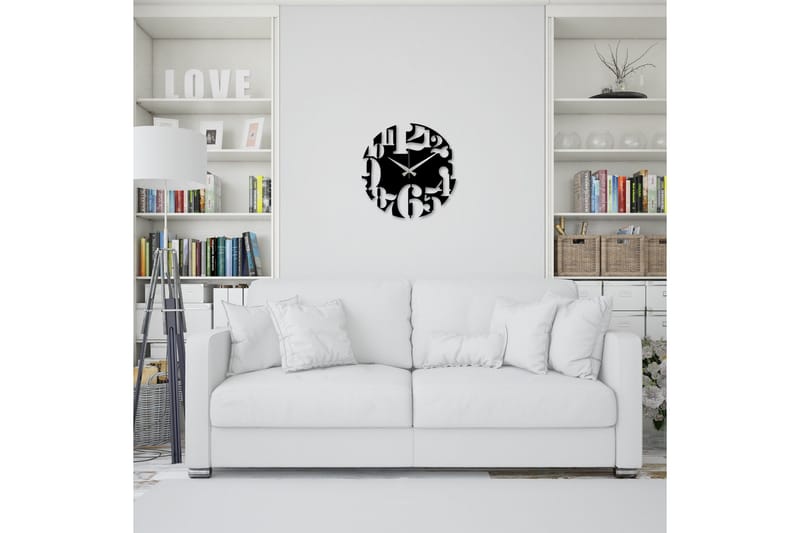 Enzoclock - S001 - Svart - Innredning - Veggdekorasjon - Veggklokke