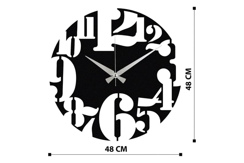 Enzoclock - S001 - Svart - Innredning - Veggdekorasjon - Veggklokke