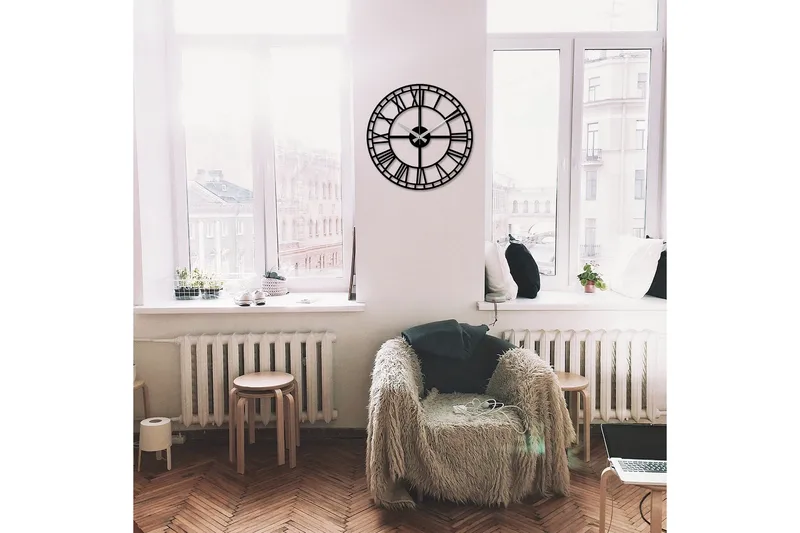 Enzoclock - S002 - Svart - Innredning - Veggdekorasjon - Veggklokke