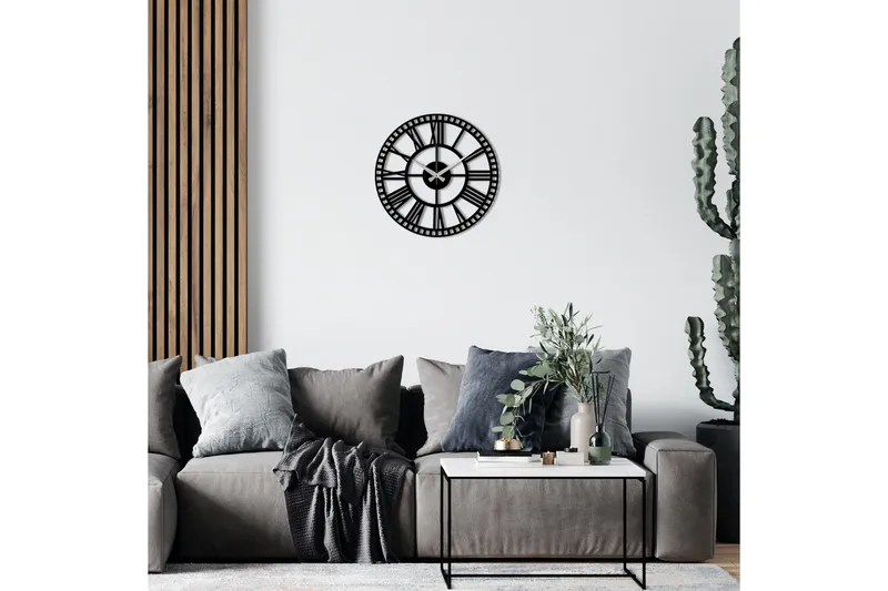 Enzoclock - S004 - Svart - Innredning - Veggdekorasjon - Veggklokke