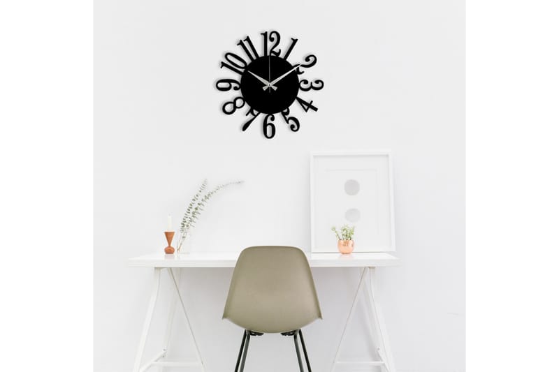 Enzoclock - S005 - Svart - Innredning - Veggdekorasjon - Veggklokke