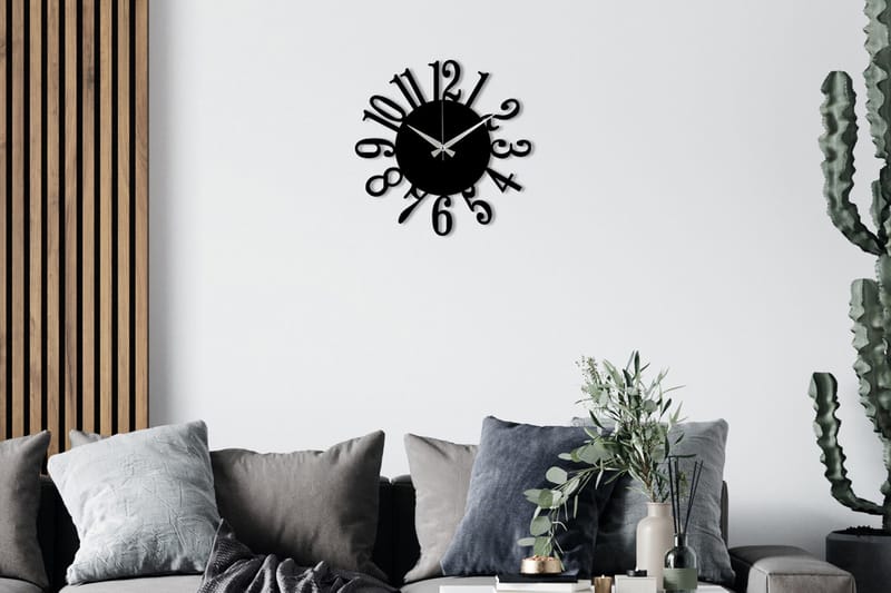 Enzoclock - S005 - Svart - Innredning - Veggdekorasjon - Veggklokke