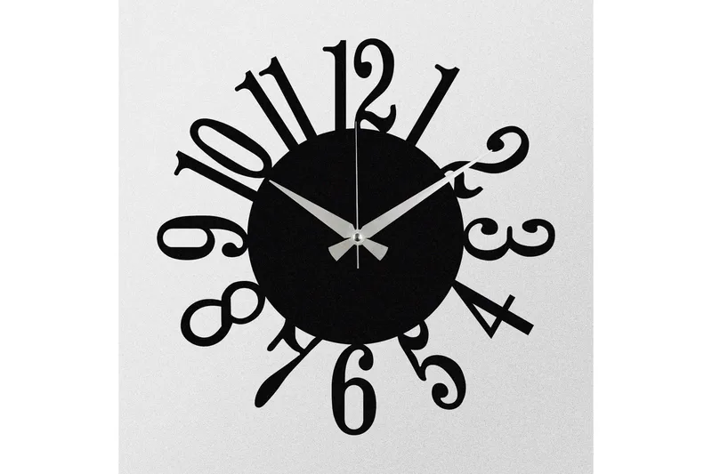 Enzoclock - S005 - Svart - Innredning - Veggdekorasjon - Veggklokke