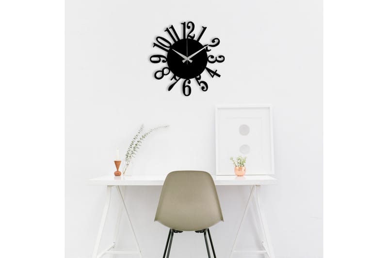 Enzoclock - S005 - Svart - Innredning - Veggdekorasjon - Veggklokke