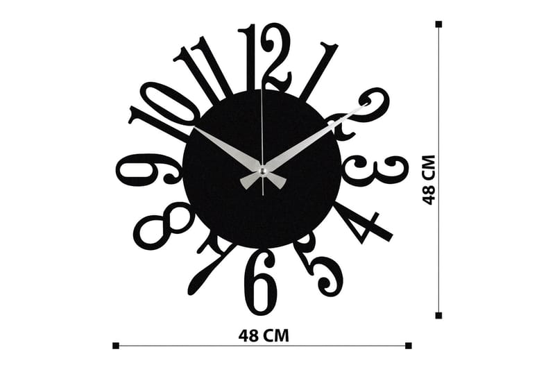 Enzoclock - S005 - Svart - Innredning - Veggdekorasjon - Veggklokke