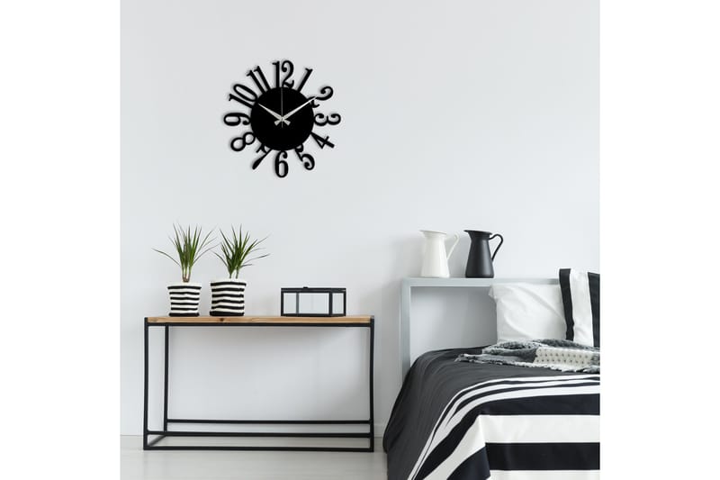 Enzoclock - S005 - Svart - Innredning - Veggdekorasjon - Veggklokke