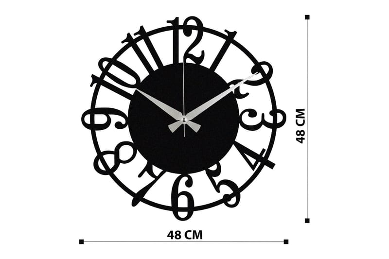 Enzoclock - S006 - Svart - Innredning - Veggdekorasjon - Veggklokke