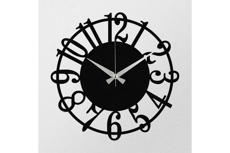 Enzoclock - S006 - Svart - Innredning - Veggdekorasjon - Veggklokke