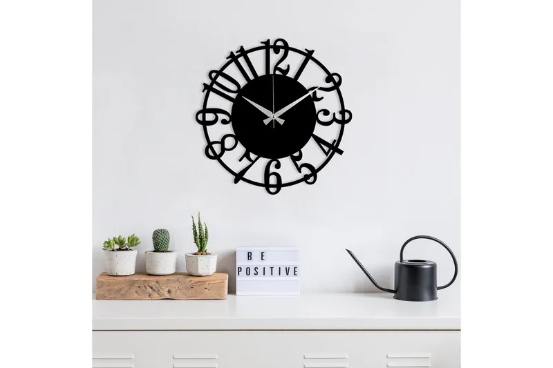 Enzoclock - S006 - Svart - Innredning - Veggdekorasjon - Veggklokke