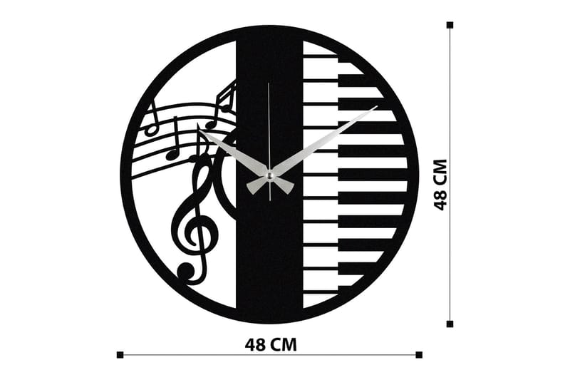 Enzoclock - S008 - Svart - Veggklokke