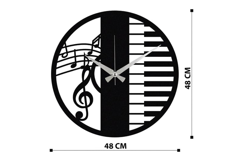 Enzoclock - S008 - Svart - Innredning - Veggdekorasjon - Veggklokke
