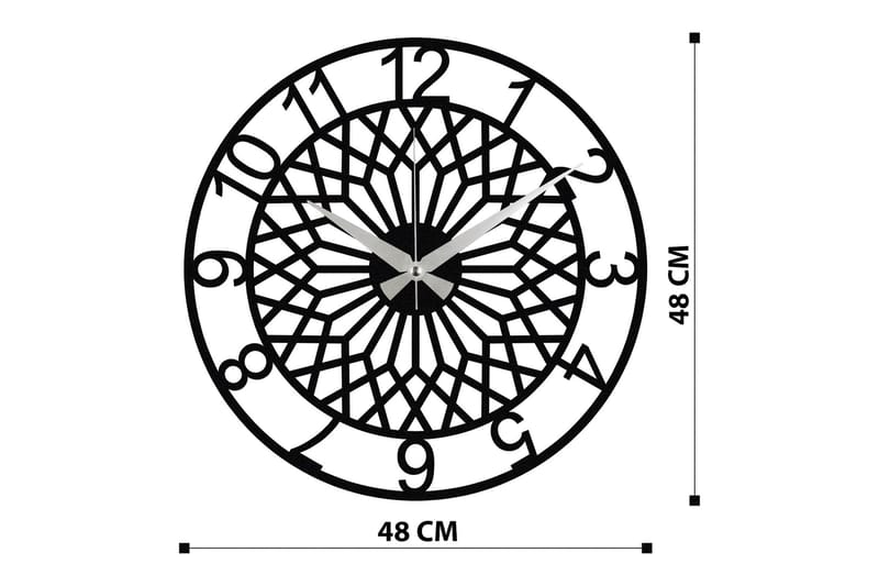 Enzoclock - S009 - Svart - Veggklokke