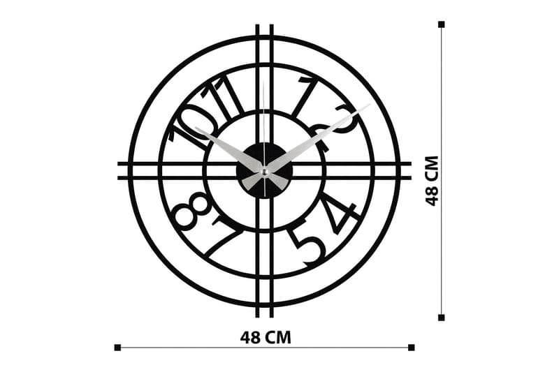 Enzoclock - S010 - Svart - Veggklokke