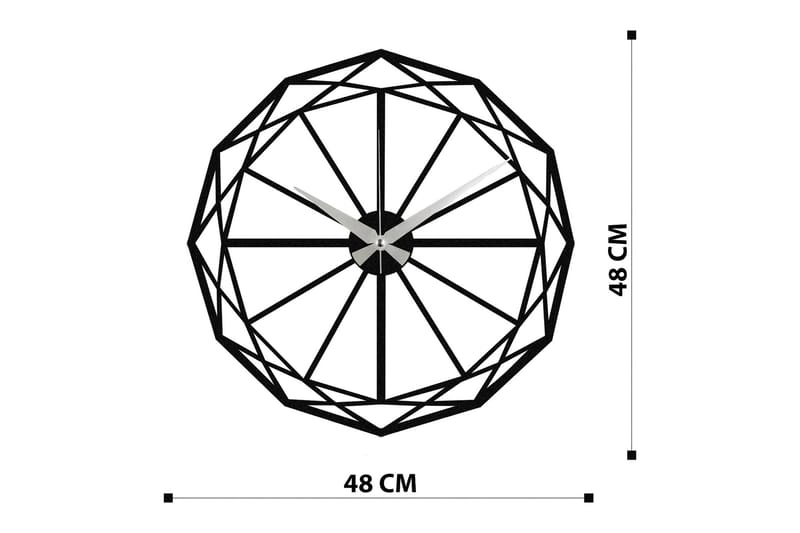 Enzoclock - S013 - Svart - Veggklokke