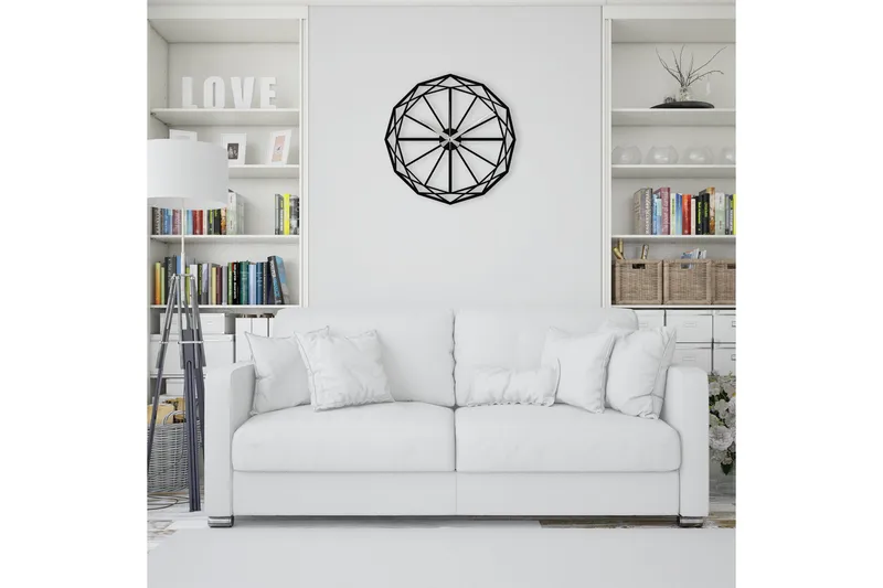 Enzoclock - S013 - Svart - Innredning - Veggdekorasjon - Veggklokke