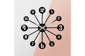 Enzoclock - S014 - Svart - Innredning - Veggdekorasjon - Veggklokke
