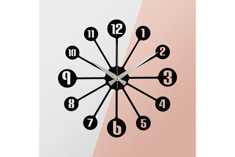 Enzoclock - S014 - Svart - Innredning - Veggdekorasjon - Veggklokke