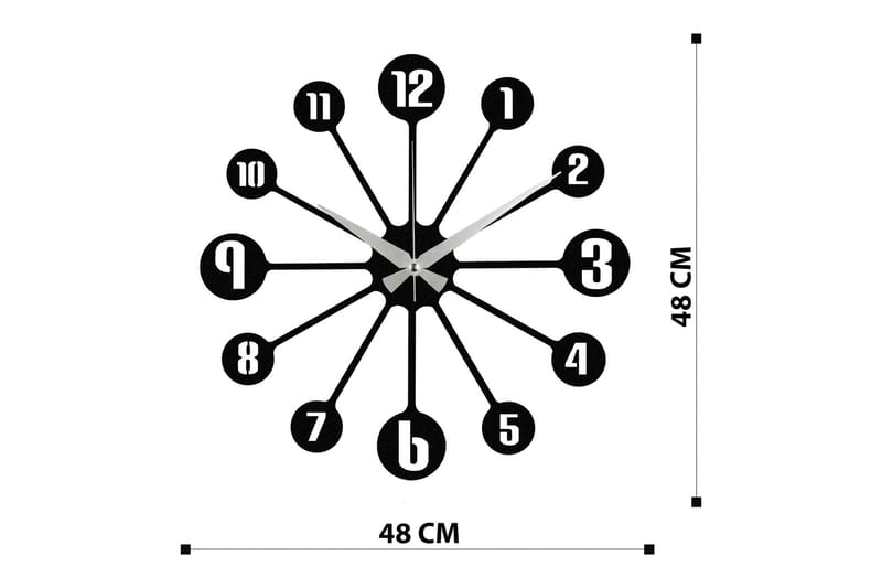 Enzoclock - S014 - Svart - Innredning - Veggdekorasjon - Veggklokke