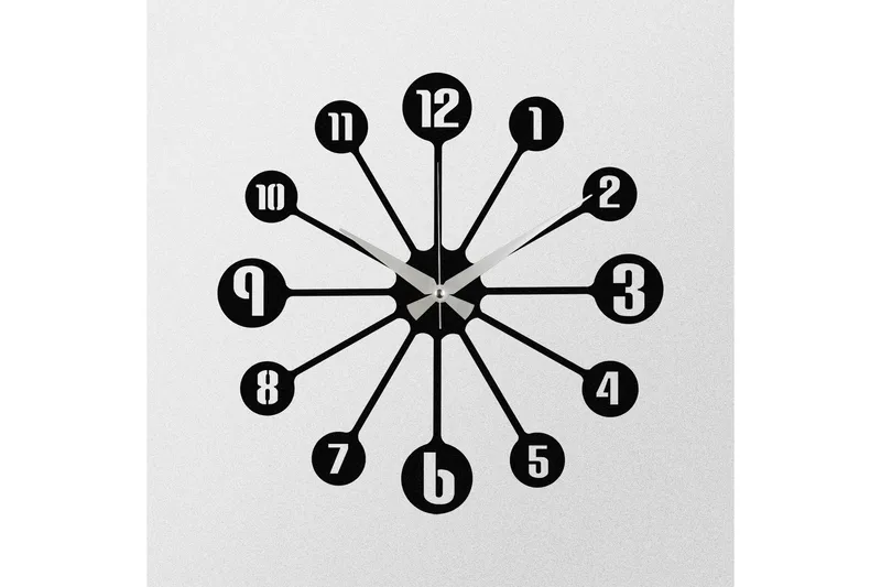 Enzoclock - S014 - Svart - Innredning - Veggdekorasjon - Veggklokke