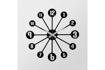 Enzoclock - S014 - Svart - Innredning - Veggdekorasjon - Veggklokke