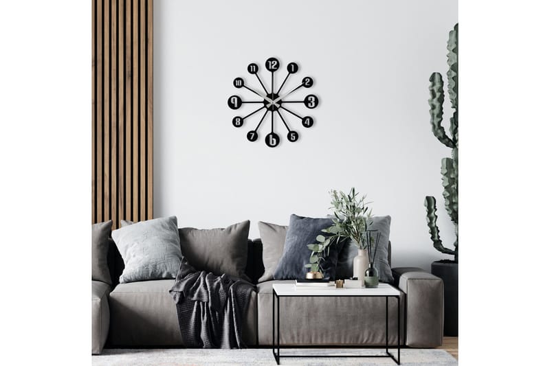 Enzoclock - S014 - Svart - Innredning - Veggdekorasjon - Veggklokke