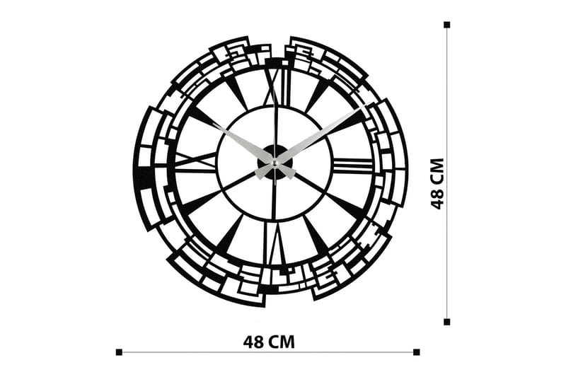 Enzoclock - S016 - Svart - Veggklokke