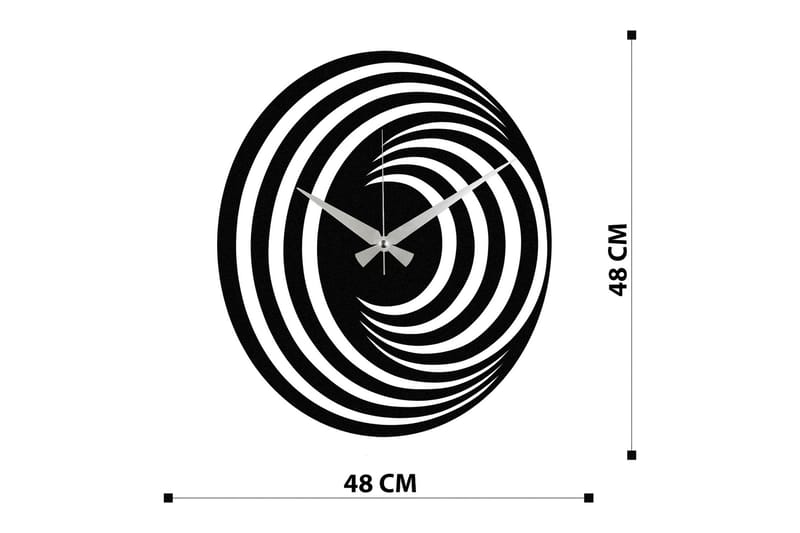 Enzoclock - S017 - Svart - Veggklokke