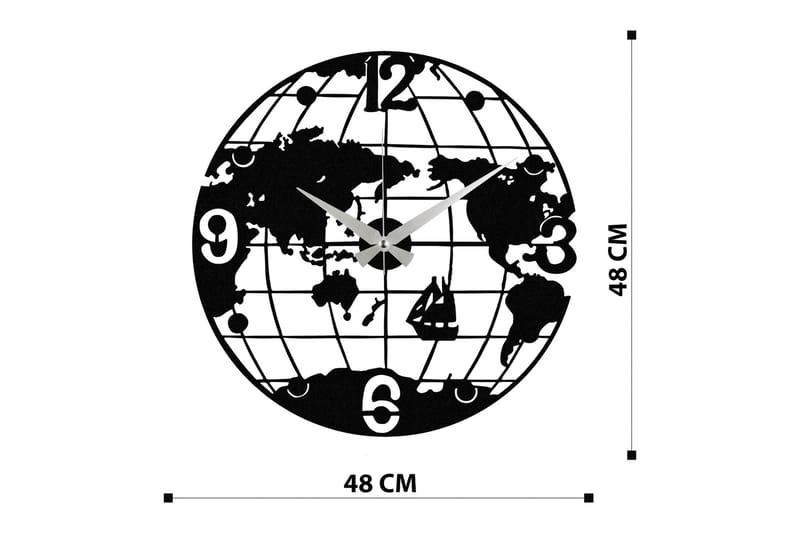 Enzoclock - S018 - Svart - Veggklokke