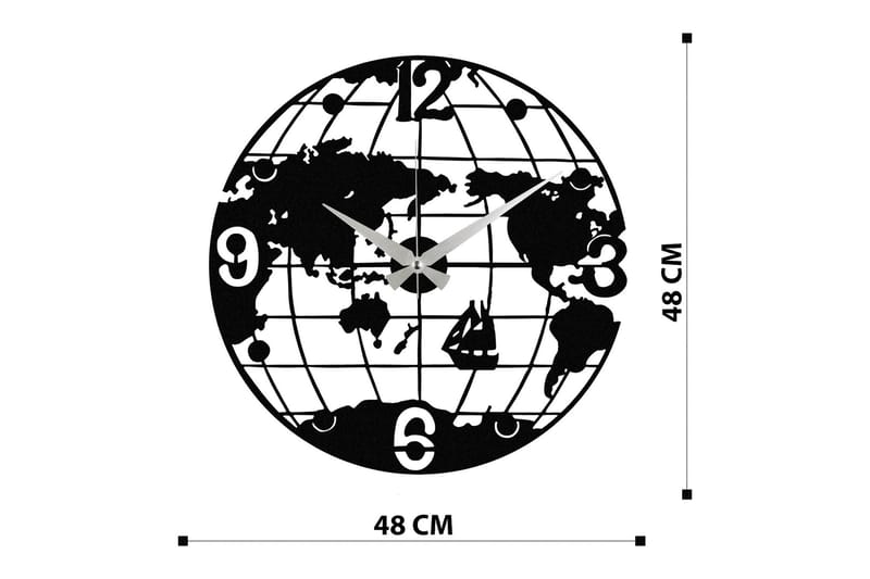 Enzoclock - S018 - Svart - Innredning - Veggdekorasjon - Veggklokke