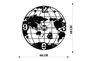 Enzoclock - S018 - Svart - Innredning - Veggdekorasjon - Veggklokke