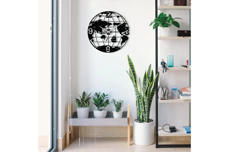 Enzoclock - S018 - Svart - Innredning - Veggdekorasjon - Veggklokke