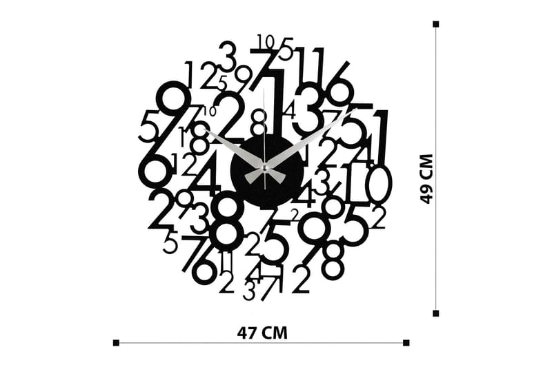 Enzoclock - S019 - Svart - Innredning - Veggdekorasjon - Veggklokke