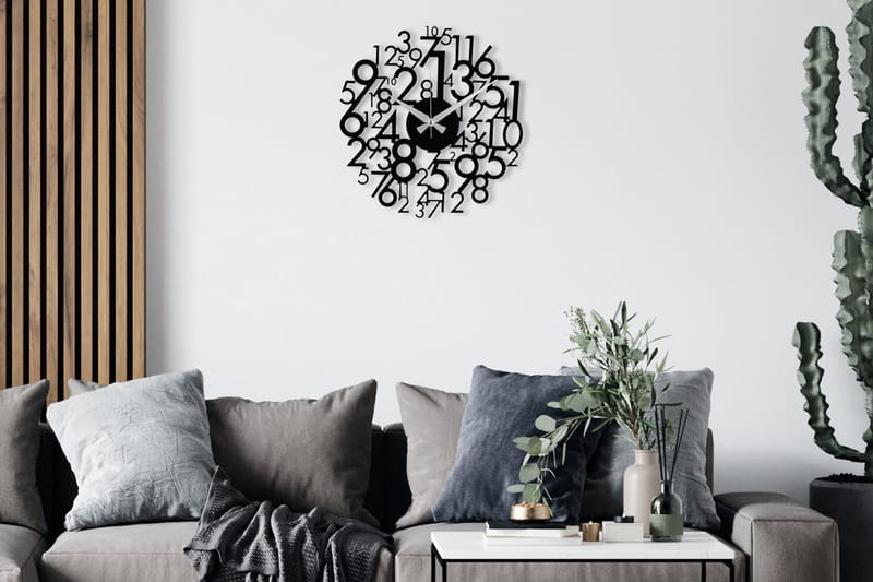 Enzoclock - S019 - Svart - Innredning - Veggdekorasjon - Veggklokke