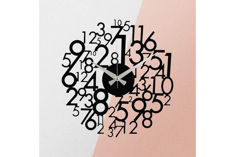 Enzoclock - S019 - Svart - Innredning - Veggdekorasjon - Veggklokke